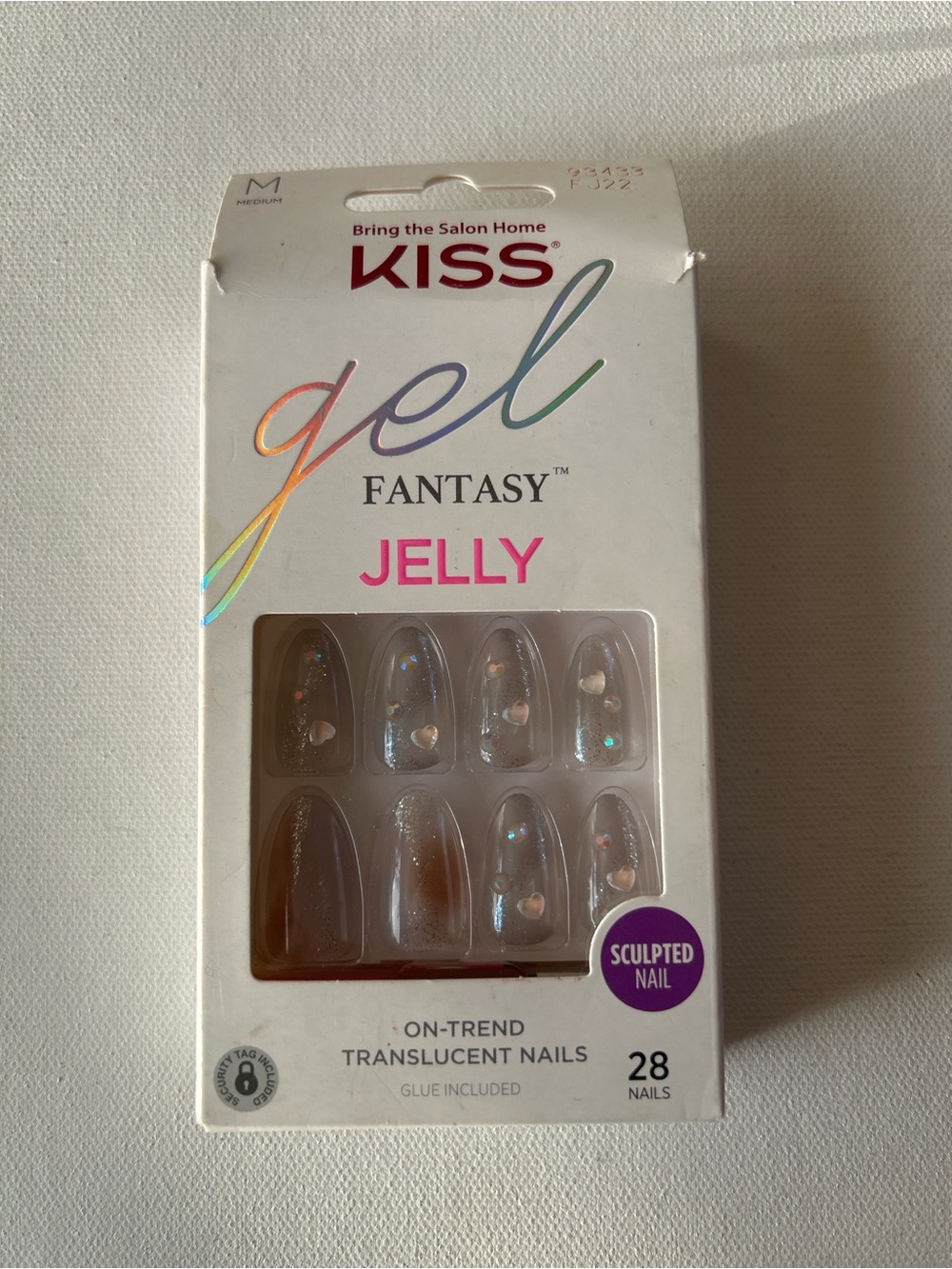 KISS Gel Fantasy Jelly Translucent Medium Sculpted Press On Nails - Clear